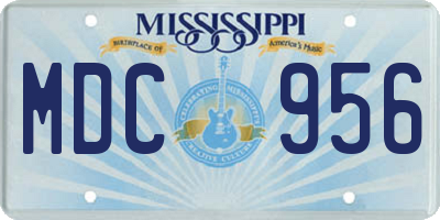 MS license plate MDC956