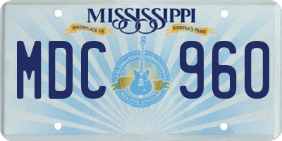 MS license plate MDC960
