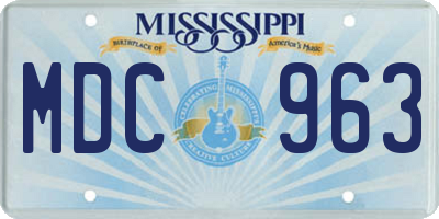 MS license plate MDC963