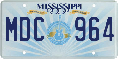 MS license plate MDC964