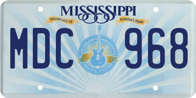 MS license plate MDC968