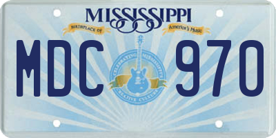 MS license plate MDC970