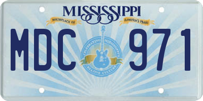 MS license plate MDC971