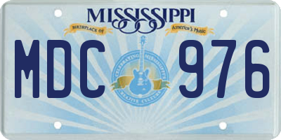 MS license plate MDC976