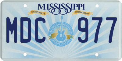 MS license plate MDC977