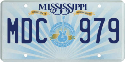 MS license plate MDC979
