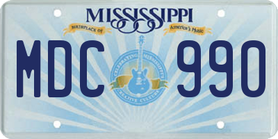 MS license plate MDC990