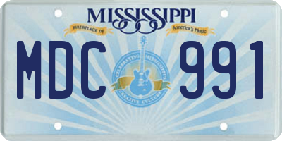 MS license plate MDC991