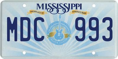 MS license plate MDC993