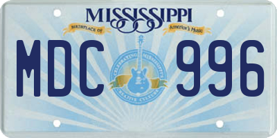 MS license plate MDC996