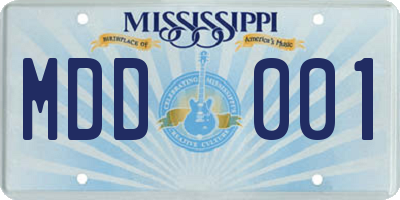 MS license plate MDD001
