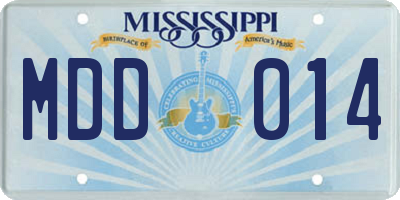 MS license plate MDD014