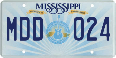 MS license plate MDD024