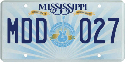 MS license plate MDD027