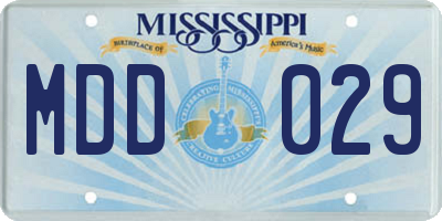 MS license plate MDD029