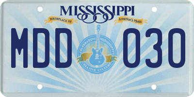 MS license plate MDD030