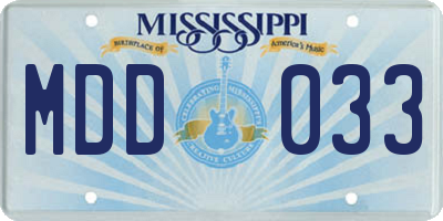 MS license plate MDD033