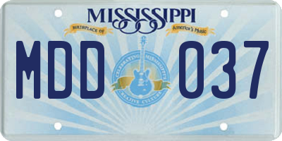 MS license plate MDD037