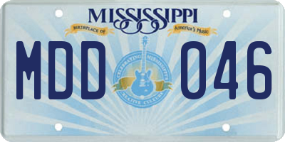 MS license plate MDD046