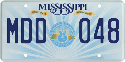 MS license plate MDD048