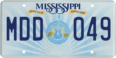 MS license plate MDD049