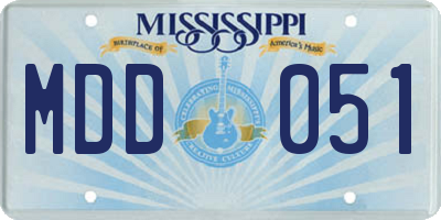 MS license plate MDD051