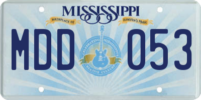 MS license plate MDD053