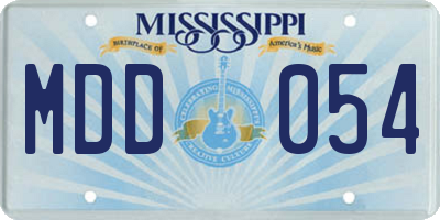 MS license plate MDD054