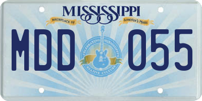 MS license plate MDD055
