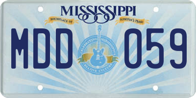 MS license plate MDD059