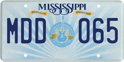 MS license plate MDD065