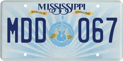 MS license plate MDD067