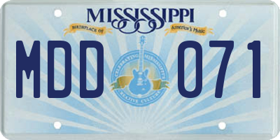 MS license plate MDD071