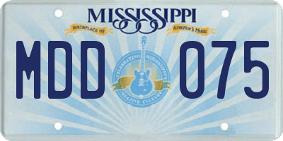 MS license plate MDD075