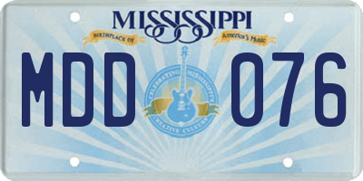 MS license plate MDD076