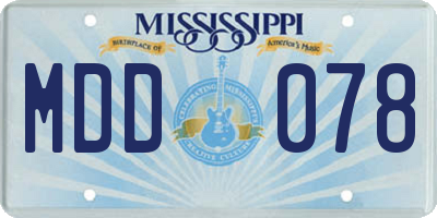 MS license plate MDD078