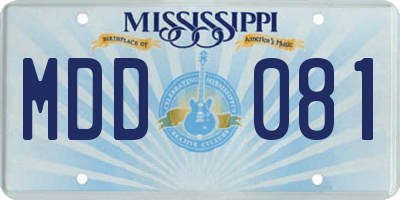 MS license plate MDD081