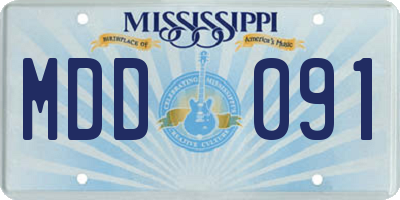MS license plate MDD091