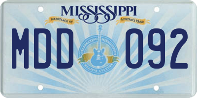 MS license plate MDD092