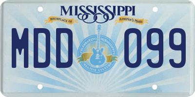 MS license plate MDD099