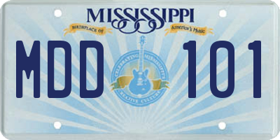 MS license plate MDD101