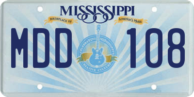 MS license plate MDD108
