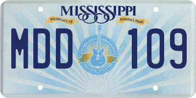MS license plate MDD109