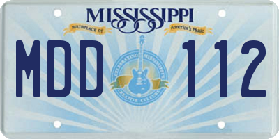 MS license plate MDD112