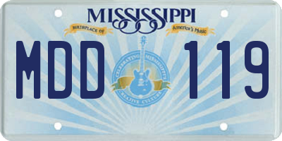 MS license plate MDD119
