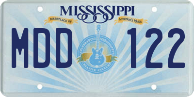 MS license plate MDD122