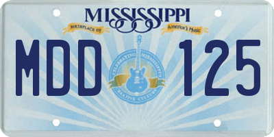 MS license plate MDD125