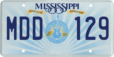 MS license plate MDD129