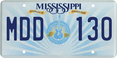 MS license plate MDD130