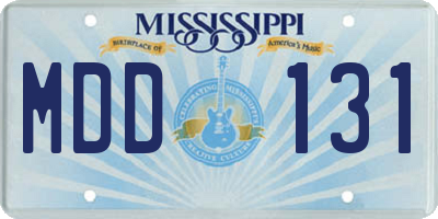 MS license plate MDD131